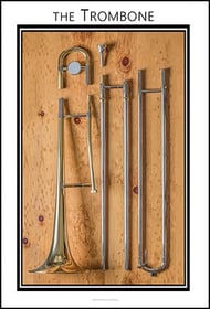 Trombone Anatomy Chart 8X12 Instrument Poster P.O.D.